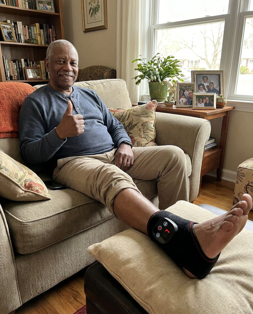 A Tend owner relaxed with the wrap on his ankle