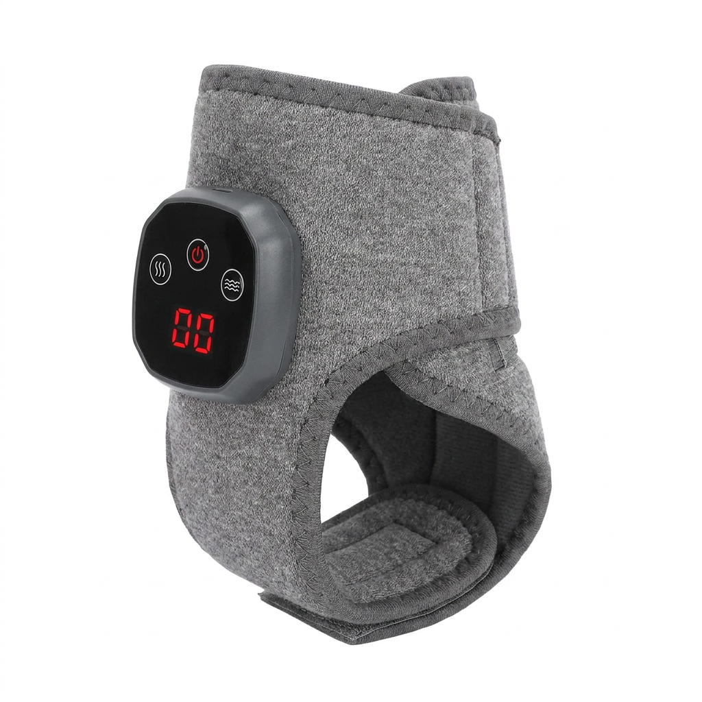 Tend heated ankle wrap in gray, studio product photo